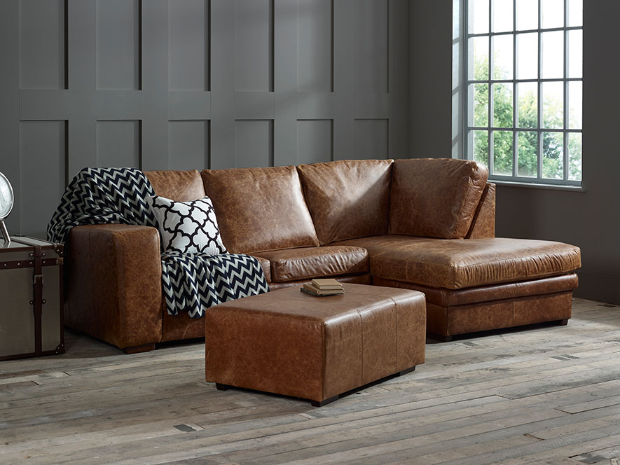 Abbey Leather Corner Chaise Sofa The Interiors Company