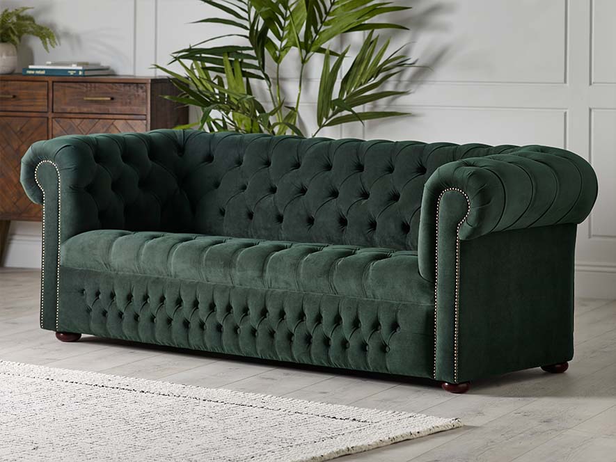 emerald velvet button sofa velvet chesterfield