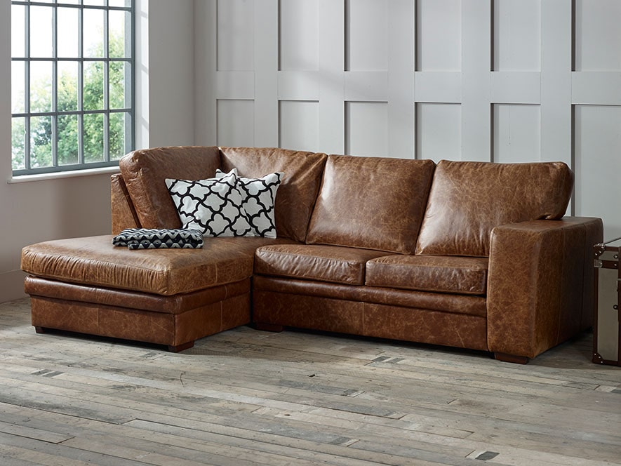 Abbey Leather Corner Chaise Sofa