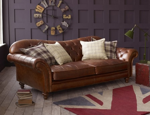 Crompton Leather Vintage Sofa