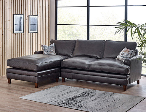 Everest Leather Chaise Sofa