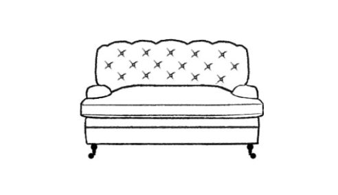 Harris Fabric Chesterfield Sofabed Loveseat