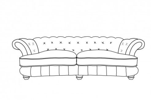 St Edwin Modern 3.5 Seater Chesterfield Sofa