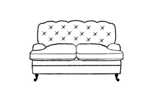 Harris Vintage Fabric Chesterfield Sofa 2.5 Seater