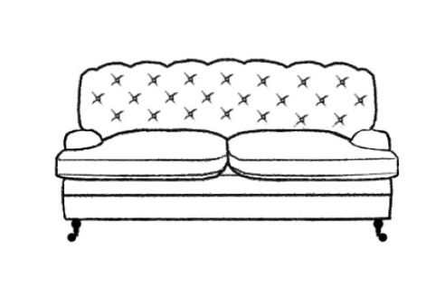 Harris Vintage Fabric Chesterfield Sofa 3.5 Seater