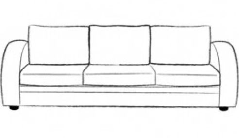 Art Deco Fabric Sofa Bed 4 Seater