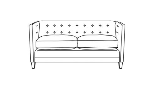 Lovell Retro Fabric Sofa 3 Seater