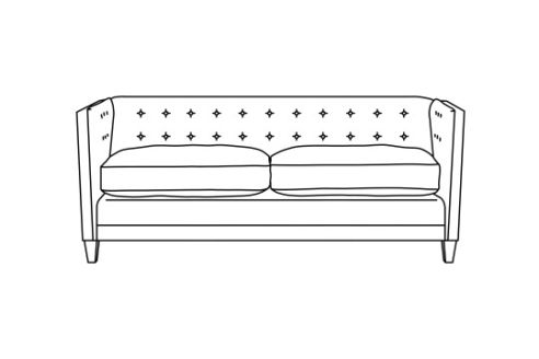 Lovell Retro Fabric Sofa 3.5 Seater