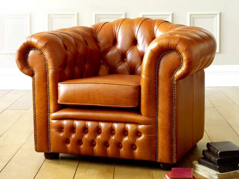 Ashford Leather Buttoned Sofa Chair