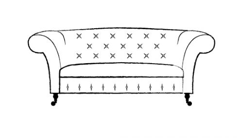 Calvert Luxury Fabric Sofa 2 Seater
