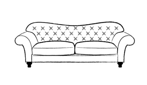 Crompton Vintage Fabric Sofa 3 Seater