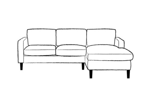 Drake Fabric 2.5 Seater Chaise Sofa