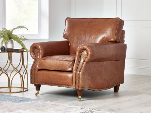 Arlington Studded Leather Sofa Chair