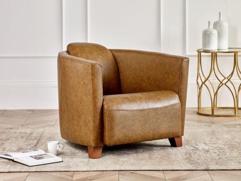 Suede tub deals chair