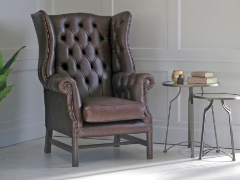 Manchester Leather Wing Chair