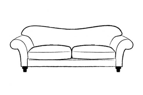 St David Curved 3 Leather Sofa
