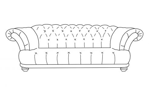 St Edmund Fabric Sofa 3.5 Seater